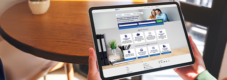 Close up of tablet screen showing MyBMT login